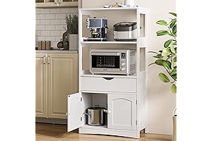 White Sideboard Cabinet with Shelves