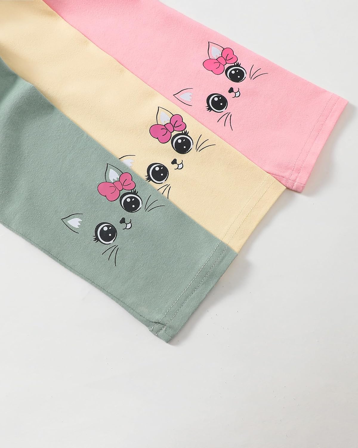 3-Pack Toddler Girls Leggings Pants Cute Cat Print Pants with Skirt