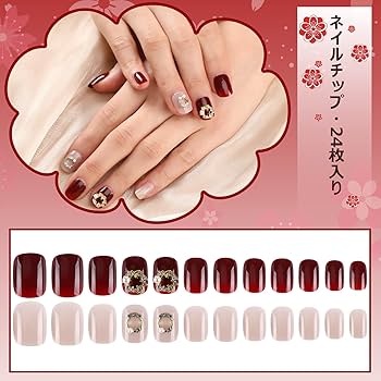mネイルチップ2つ Amazon | JANLOFO 2セット ネイルチップ ショートオーバル 48枚