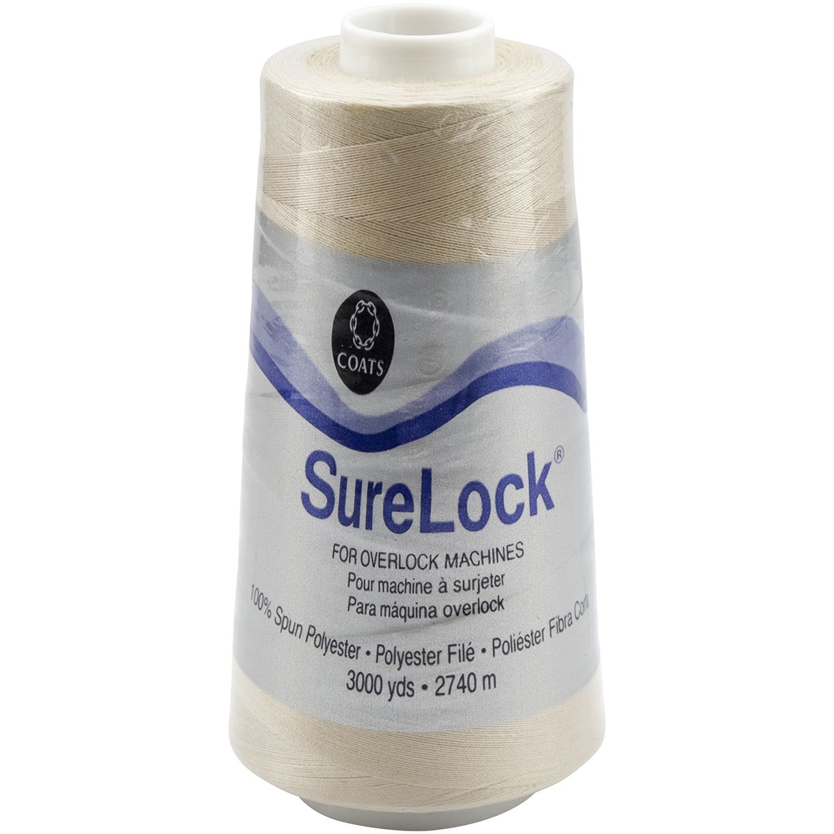 Coats Surelock Overlock Thread, 3000 yd, Buff,6110-8050