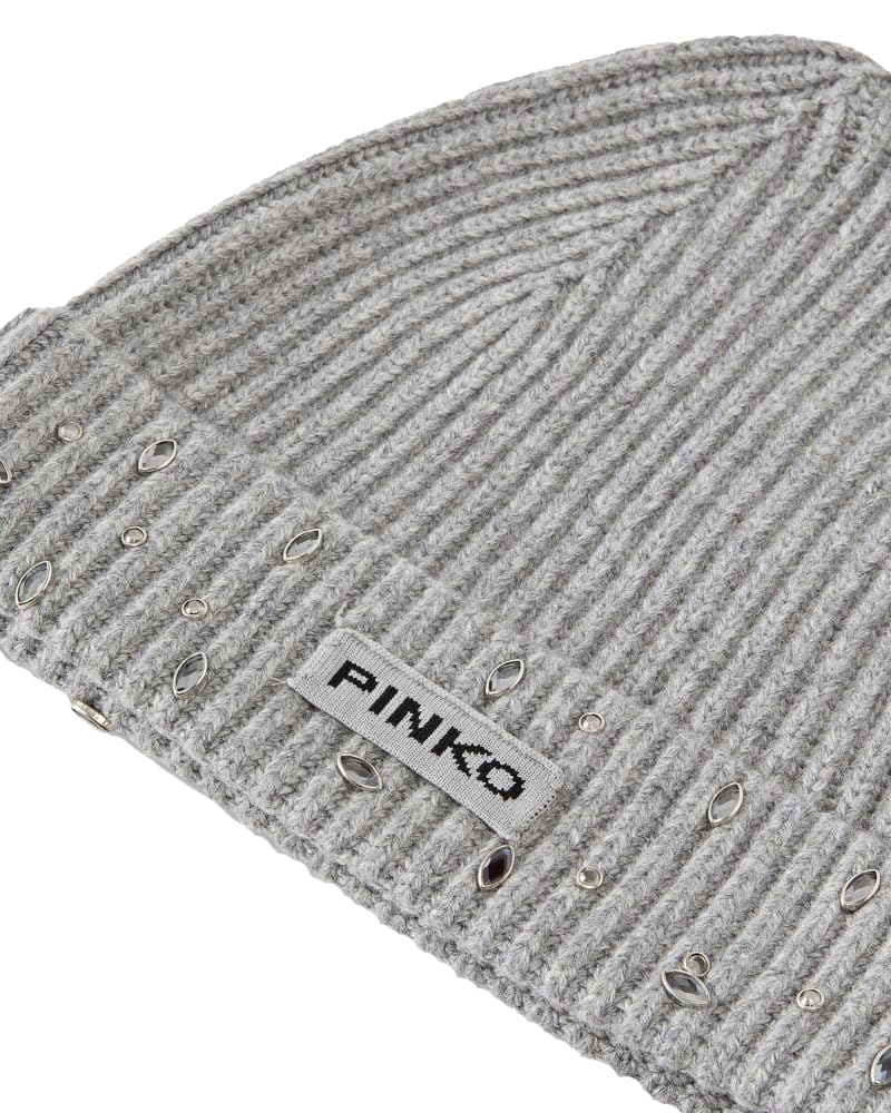 Pinko Gorro acanalado gris con cristales 104326A27A I17