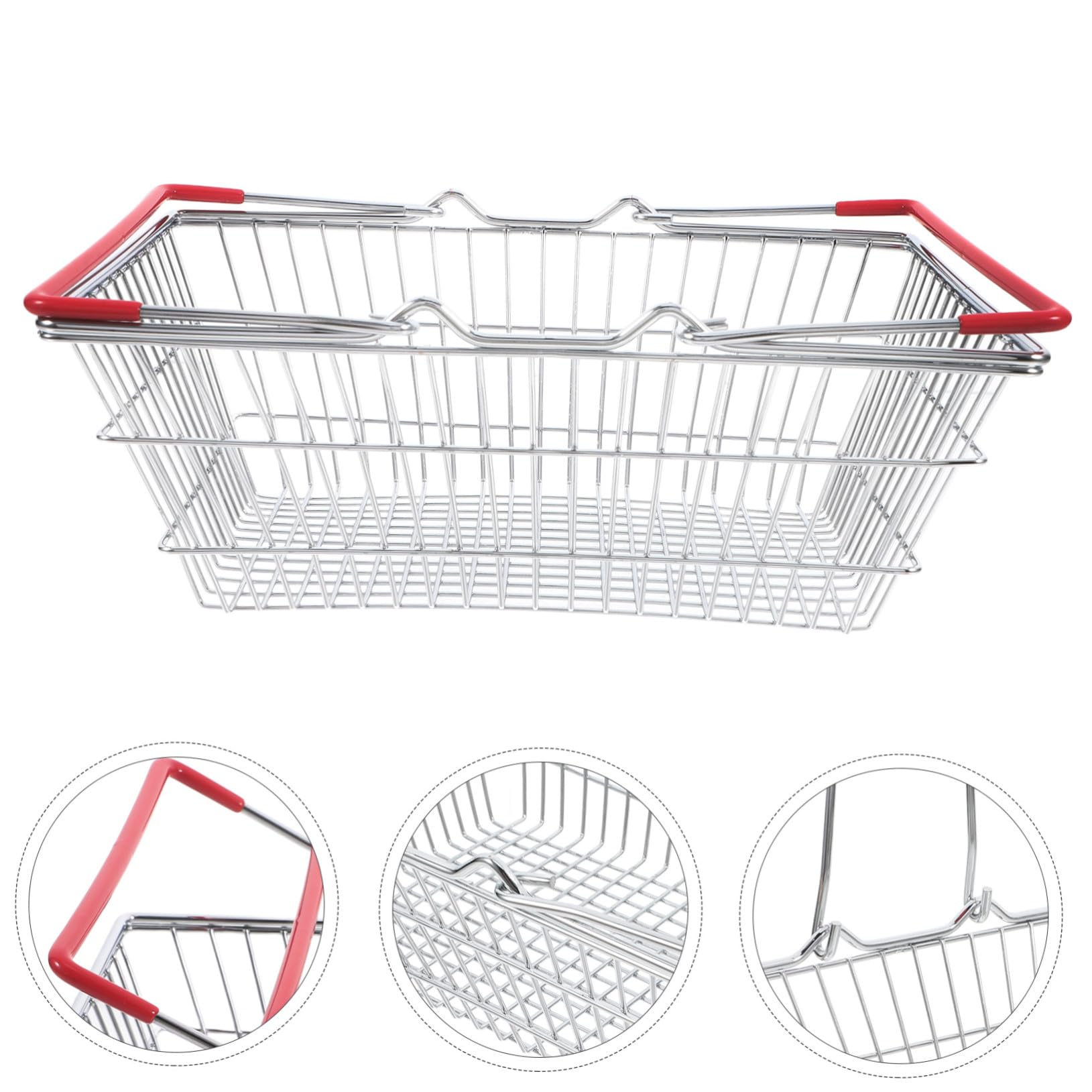 Mini Panier de Rangement Fer Panier de Courses Garçon Fille Portable Rangement Maille pour Jouets et Accessoires Marchande Garçon Fille