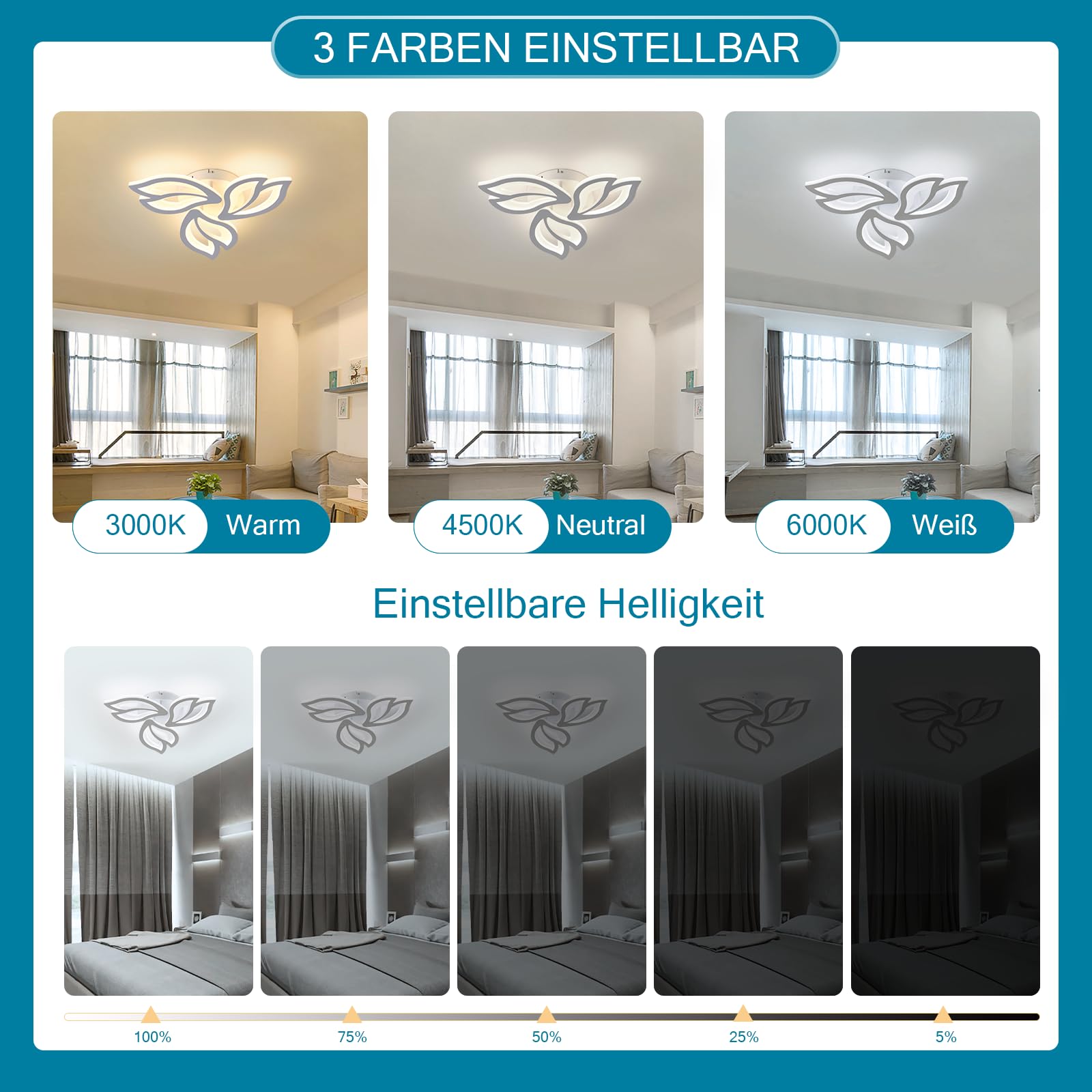 Sky angle LED Ceiling Light with Remote Control, Adjustable Light 38 W 4560 LM, Acrylic Ceiling Lights for Bedroom Living Room - Image 2
