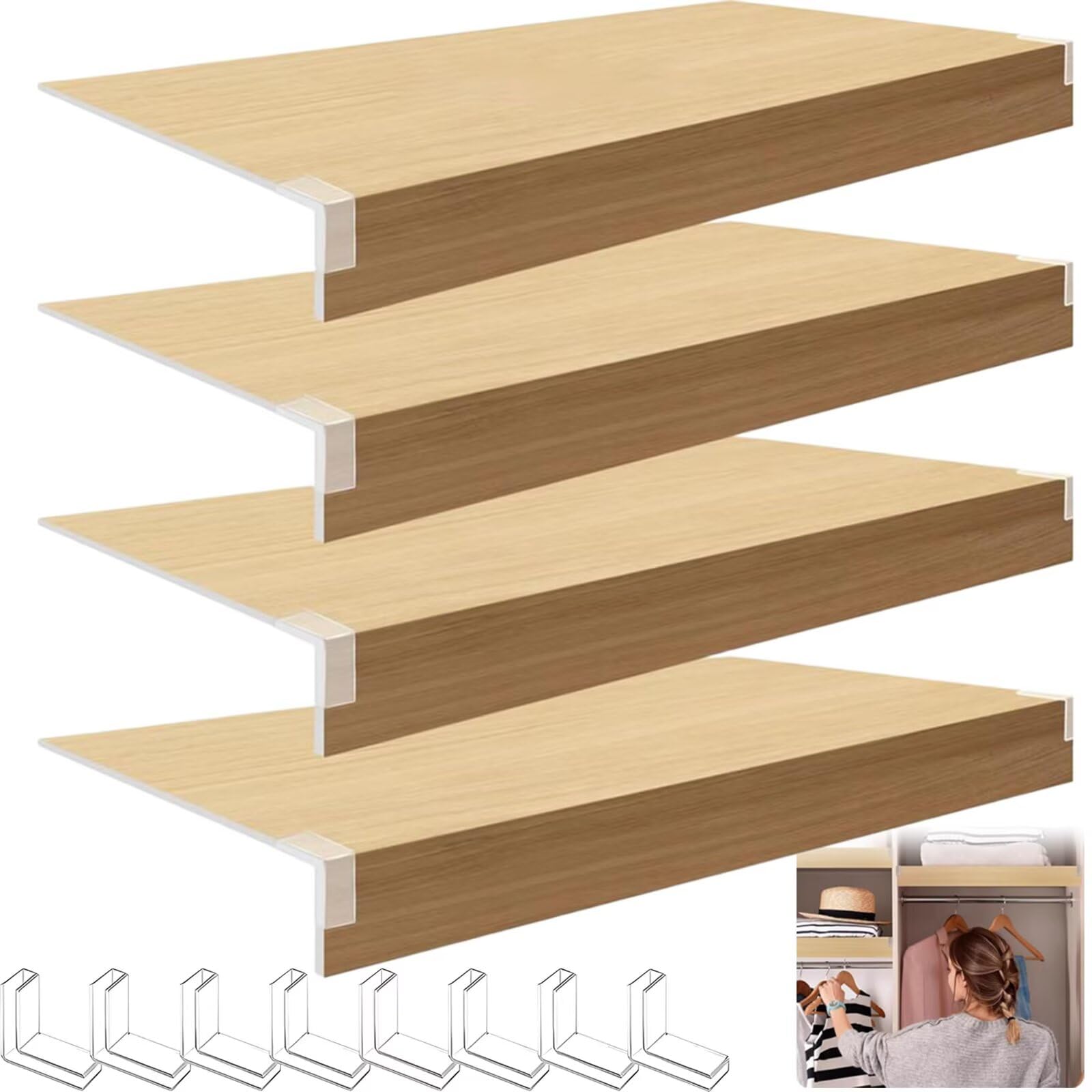 Zdejmowane pokrowce na półki z drutu PCW, 50 x 35 x 5 cm, zdejmowane wkładki do półek do spiżarni i pralni, idealne do kuchni i łazienki, 4 szt