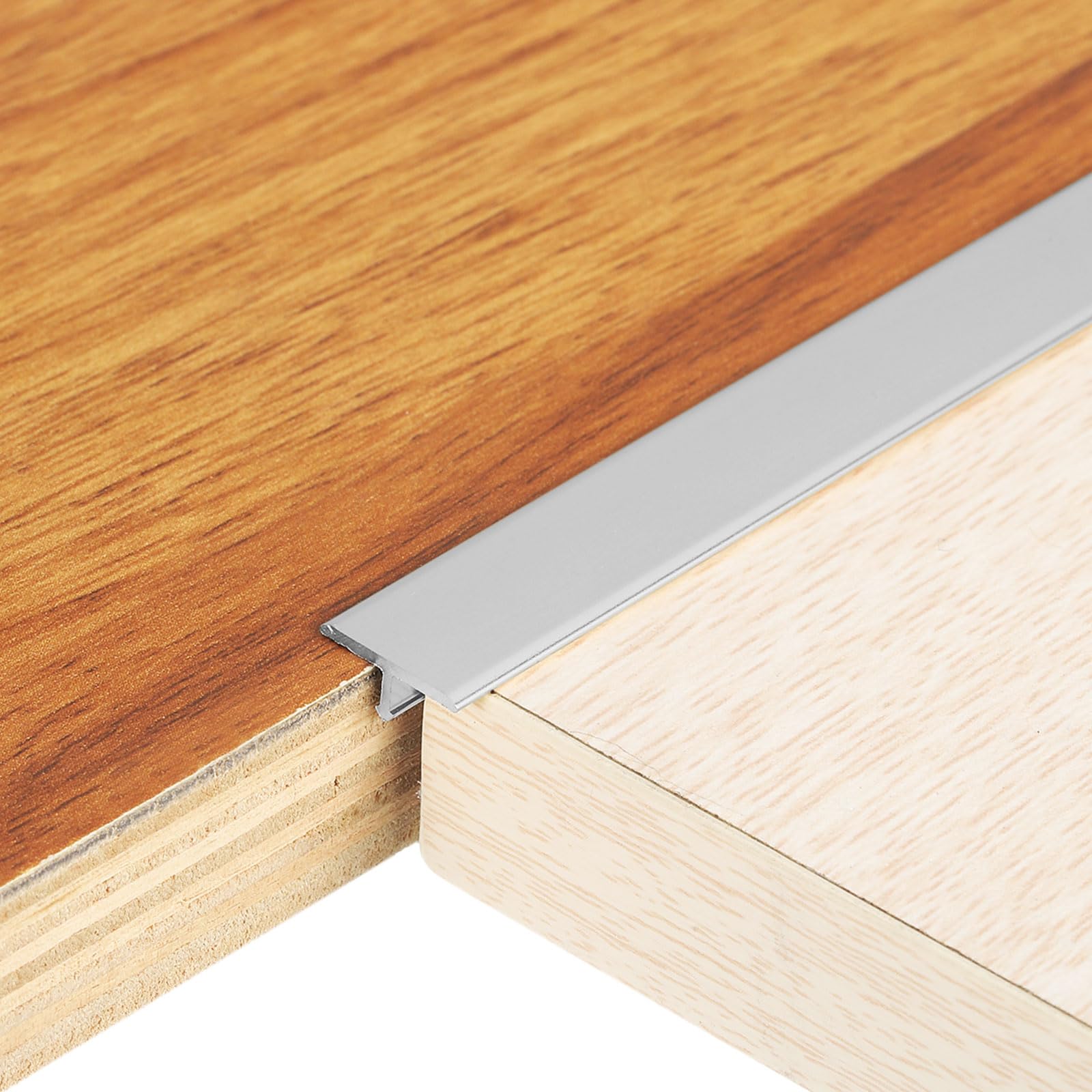 sourcing map 2.9ft x 0.47" t Molding Floor Transition Strips, Aluminium Alloy Vinyl Flooring Gap Trim for Joining Laminate Planks Tiles Floor Gaps, Silver