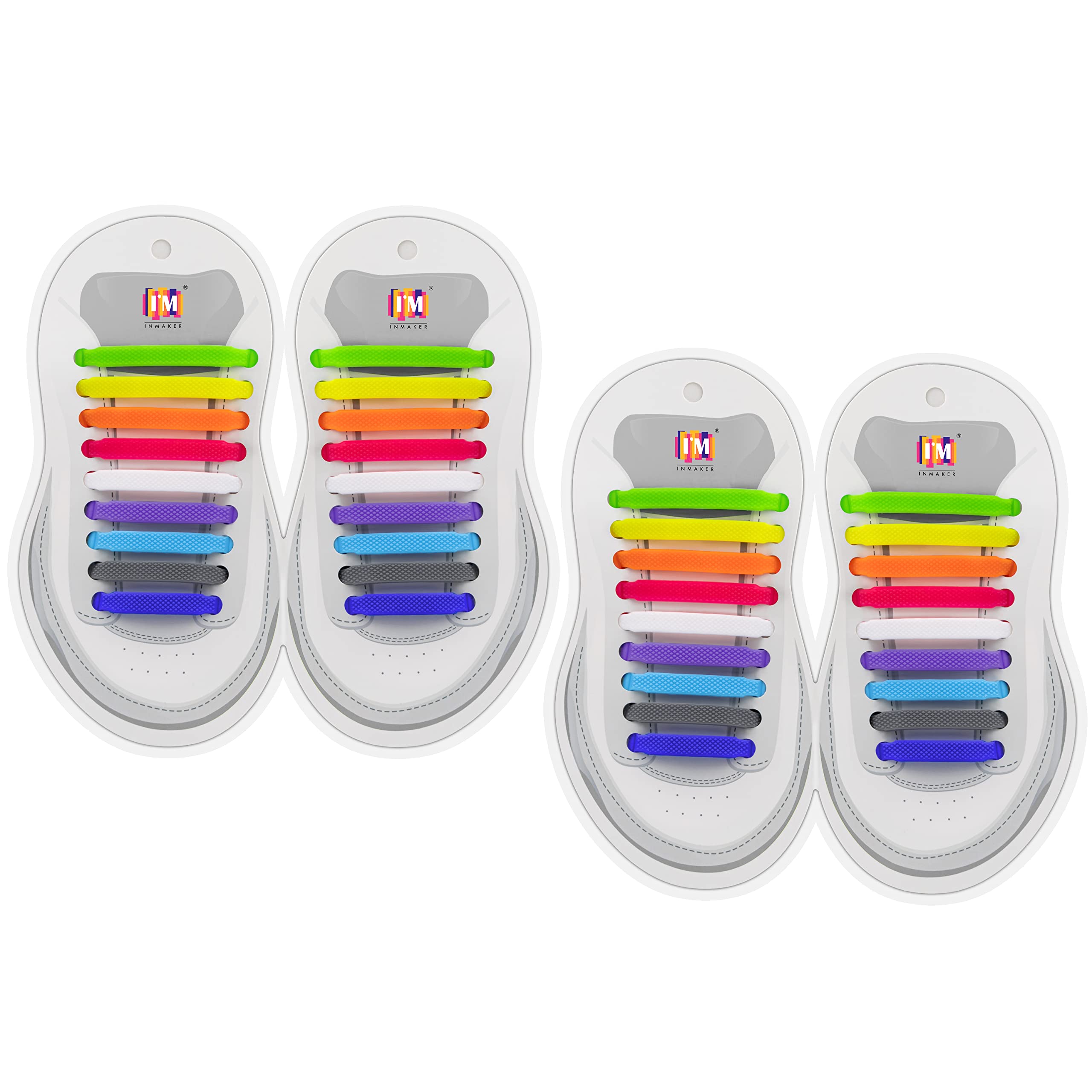 INMAKER No Tie Shoe Laces for Adults, Tieless Shoelaces ?2 Pack? for Kids, Elastic Shoe laces for Sneakers