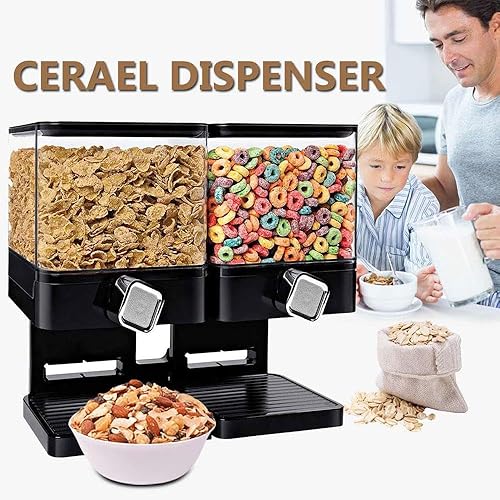 Vista 6 de SEIWEI Dispensador de alimentos multifunción para almacenamiento de cereales con bandeja inferior desmontable para organización de cocina, grano