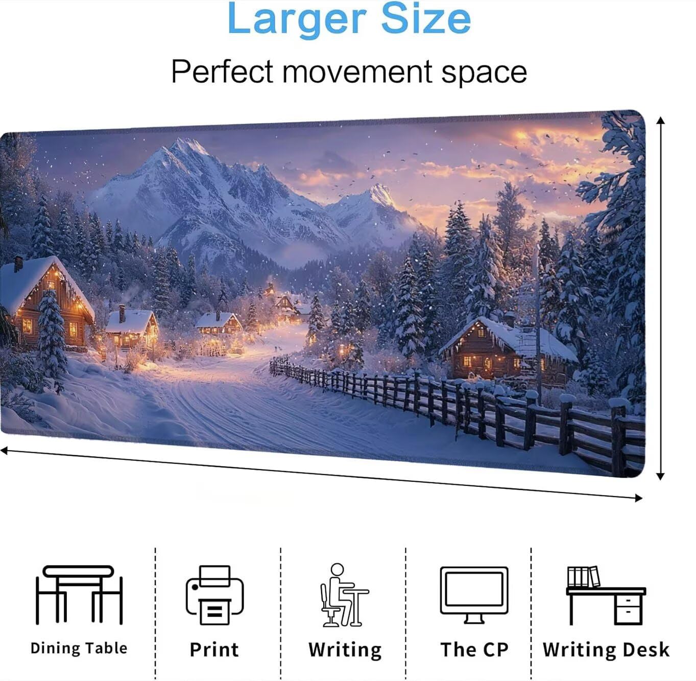 Podkładka pod mysz, podkładka pod mysz XXL 1200 x 600 mm podkładka pod mysz dla graczy, wodoodporna gumowa podstawa, duża podkładka pod mysz do gier na biurko zszyte krawędzie wodoodporna