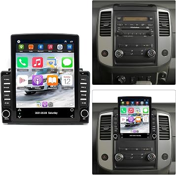 9.7 Vertical Screen Radio for Nissan Frontier Xterra 2009 2010 2011-2014 | Touch Screen Car Audio Receiver with Wireless CarPlay Android Auto Bluetooth GPS WiFi AHD Backup Camera Mic