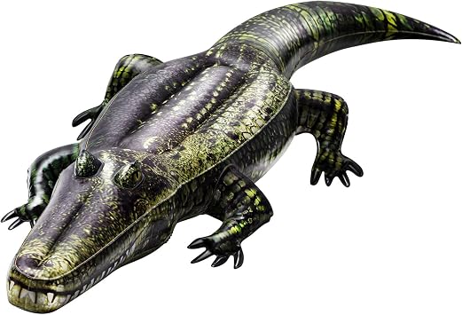 Liliful 1 Pcs 49 Inch Inflatable Alligator Pool Float Floating Alligator Decoy for Pool Long Inflatable Crocodile for Adults Swamp Safari Birthday Party Pond Garden Patio
