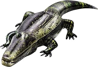 Liliful 1 Pcs 49 Inch Inflatable Alligator Pool Float Floating Alligator Decoy for Pool Long Inflatable Crocodile for Adults Swamp Safari Birthday Party Pond Garden Patio