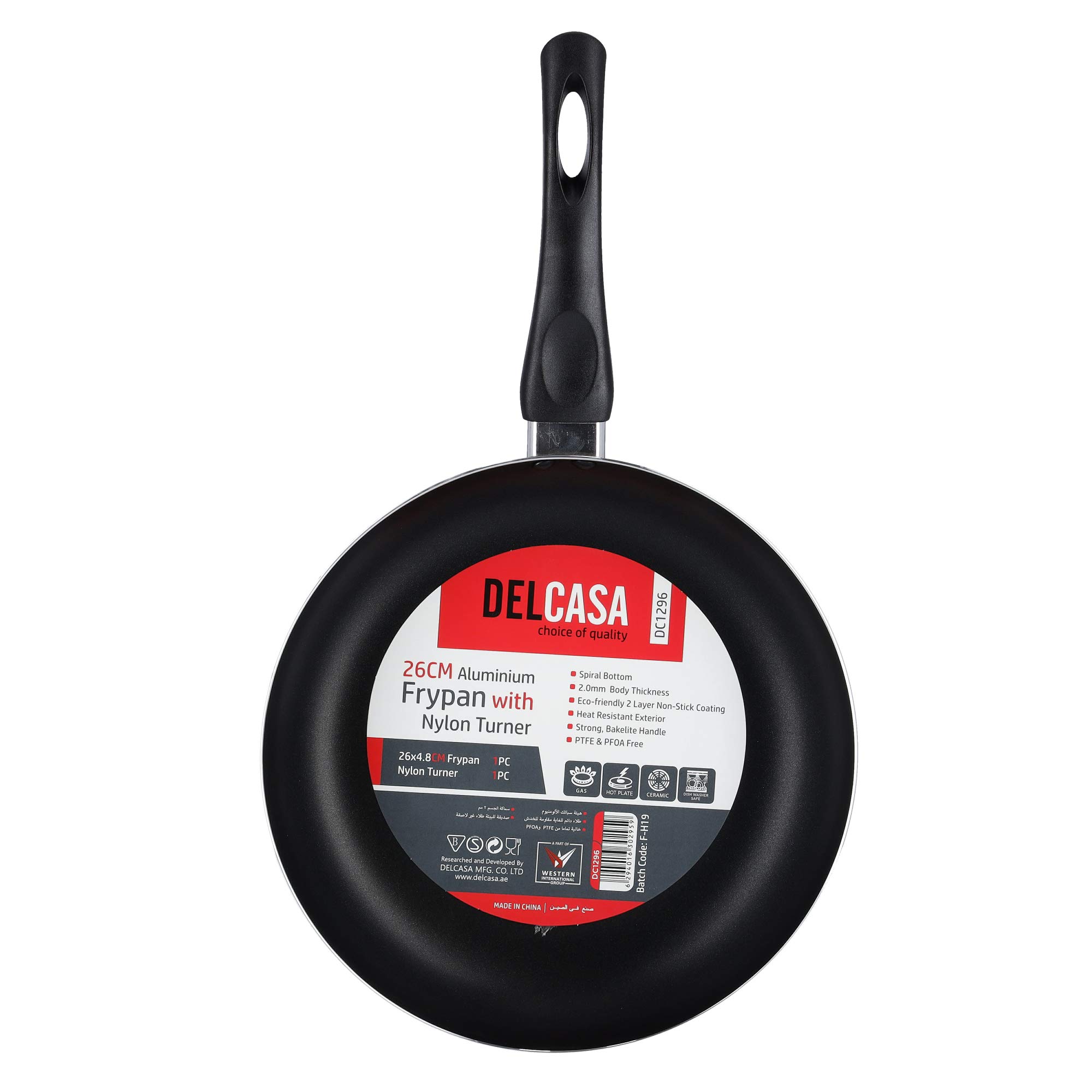 Delcasa 26Cm Alumin.Frypan/Nylon Turner 1X6