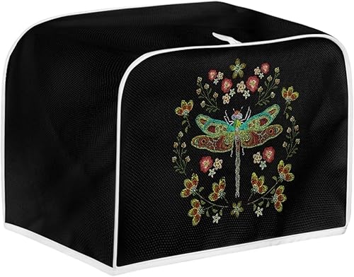 Dolyues Cubierta para tostadora, estampado de libélula, cubierta de electrodomésticos para tostadora de dos rebanadas, protección contra el polvo y