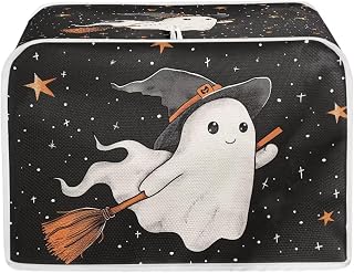 UNICEU Halloween Toaster Cover 4 Slice Cute Ghost Print Small Kitchen Appliance Covers Bread Machine Protection