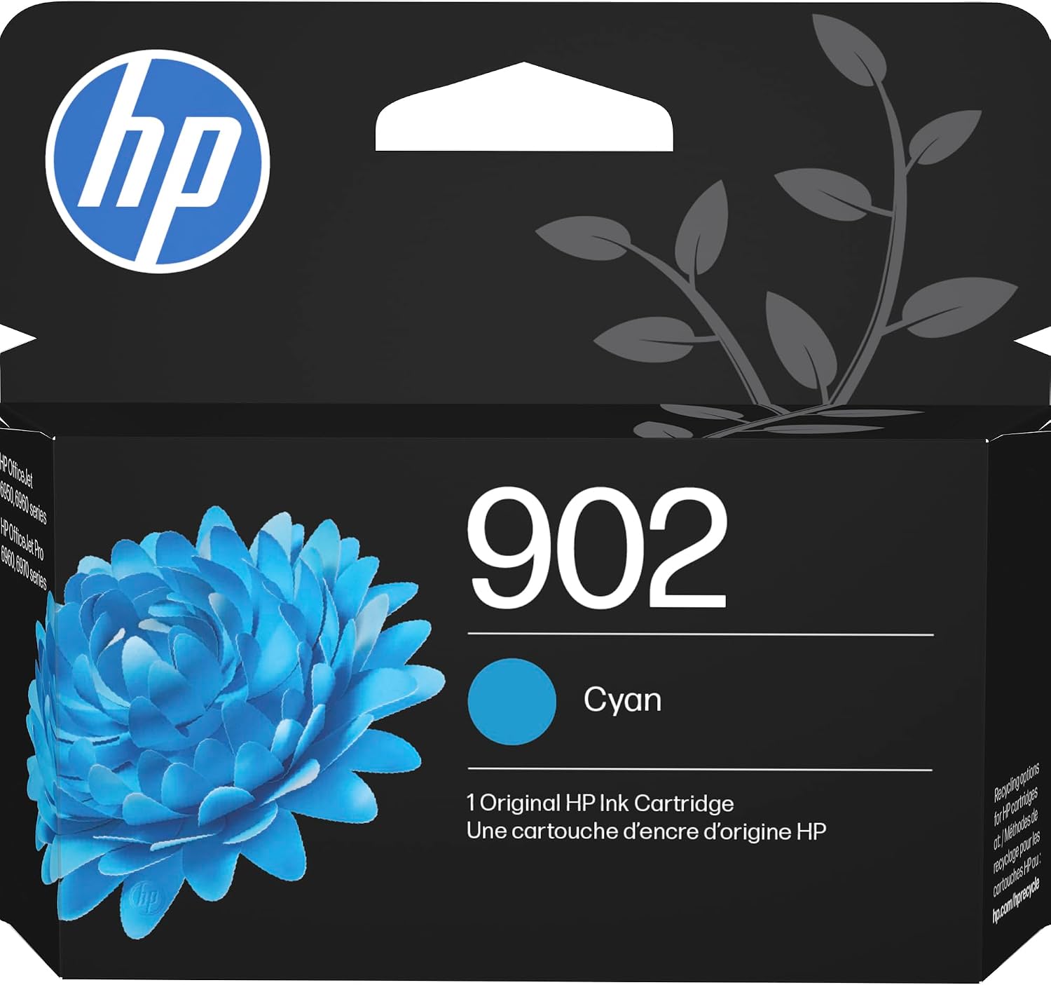 HP 902 Cyan Ink Cartridge | Works with OfficeJet 6950, 6960, Pro 6960, 6970 Series | T6L86AN