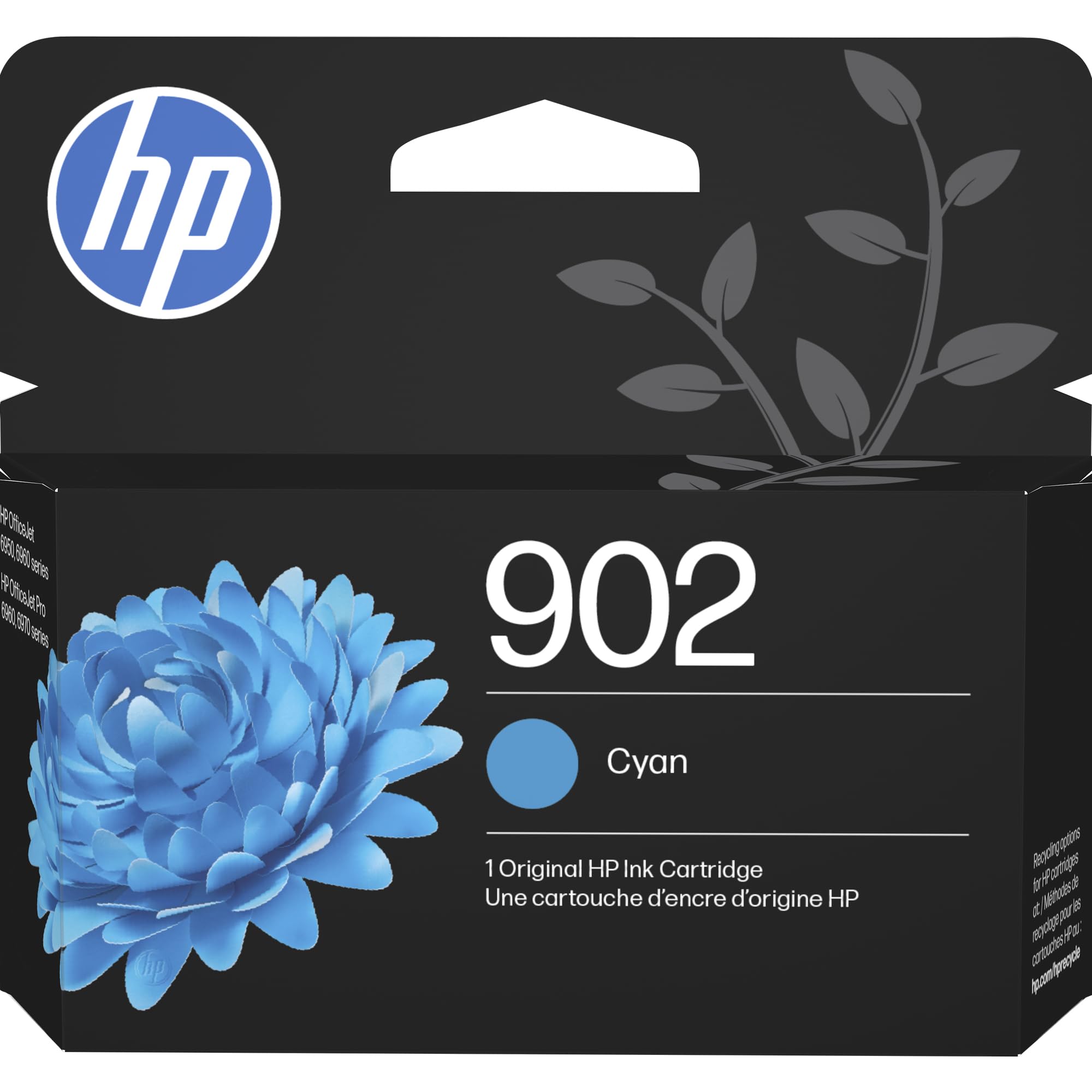HP 902 Cyan Ink Cartridge | Works OfficeJet 6950, 6960 Series, OfficeJet Pro 6960, 6970 Series | Eligible for Instant Ink | T6L86AN