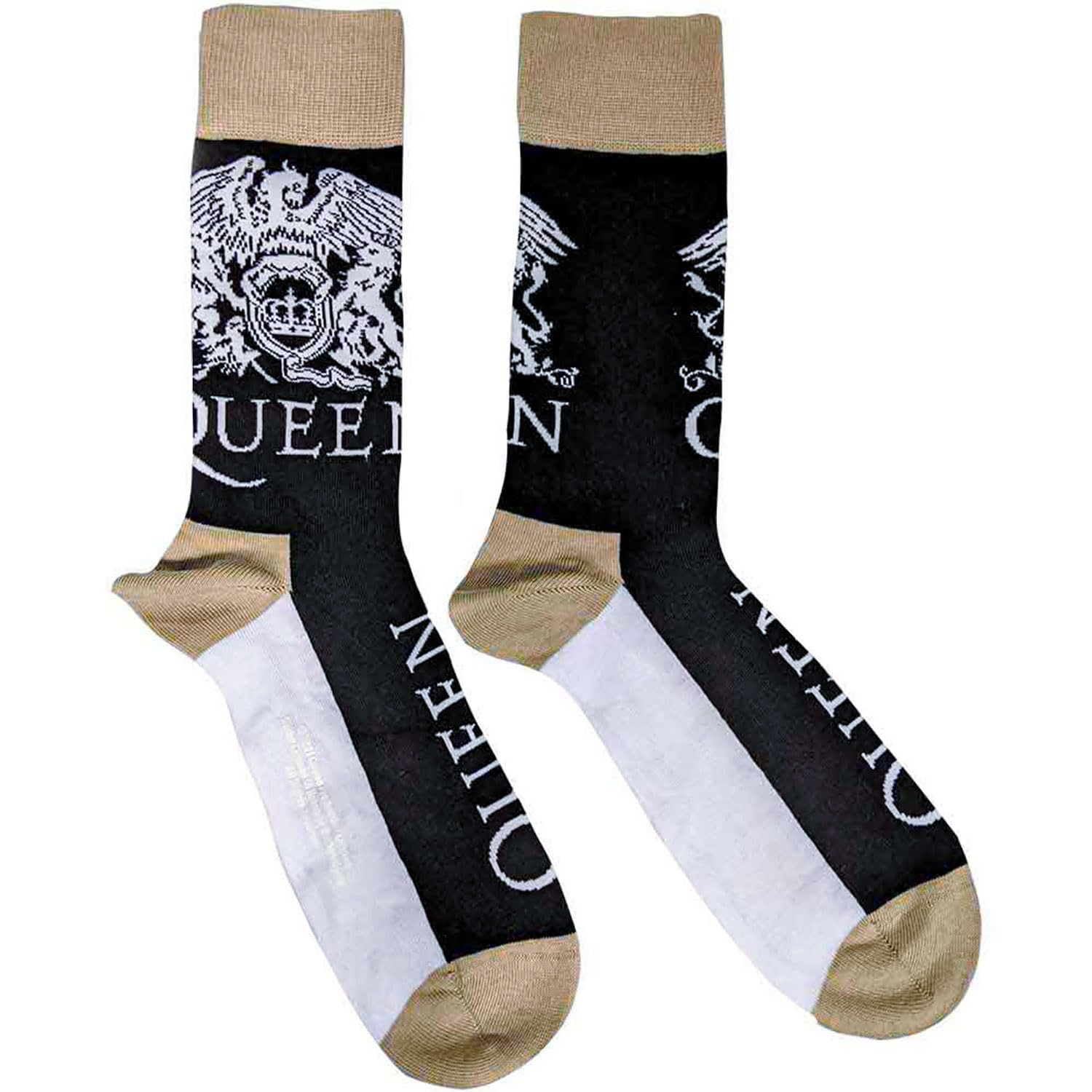 Paradiso Clothing Men's Black Queen Crest And Band Logo Socks