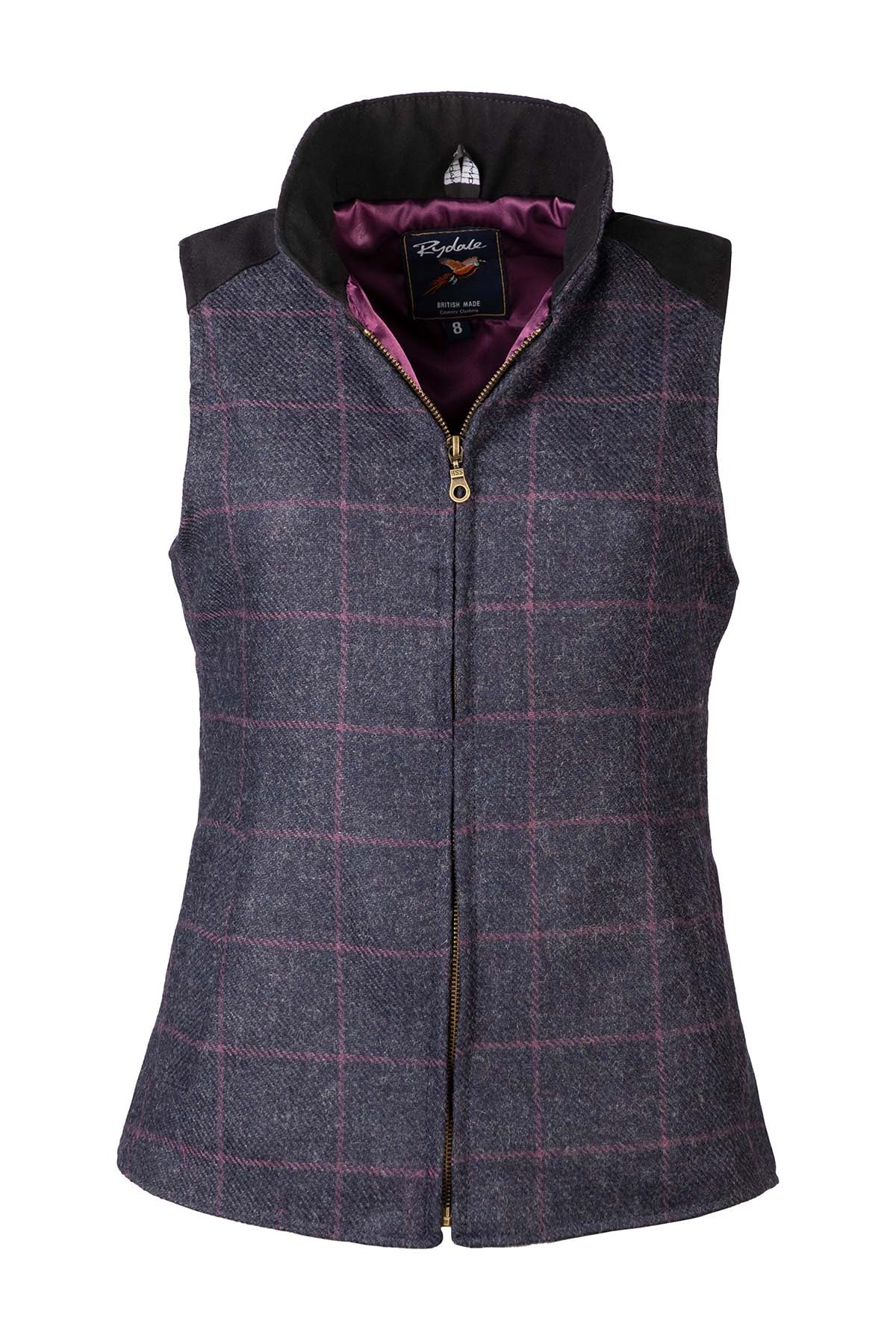 Rydale Women's Navy Tweed Tweed Waistcoat British Made Gilet Smart Casual Lightweight Bodywarmer Waistcoats Gilets (Uk, Numeric, 10, Regular, Regular, )