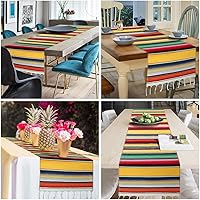 Vista 28 de Table Runner Mexican Handwoven Cotton Serape for Party Wedding and Home Decorations,14x108Inch, Long (1, 14x108/Purple)