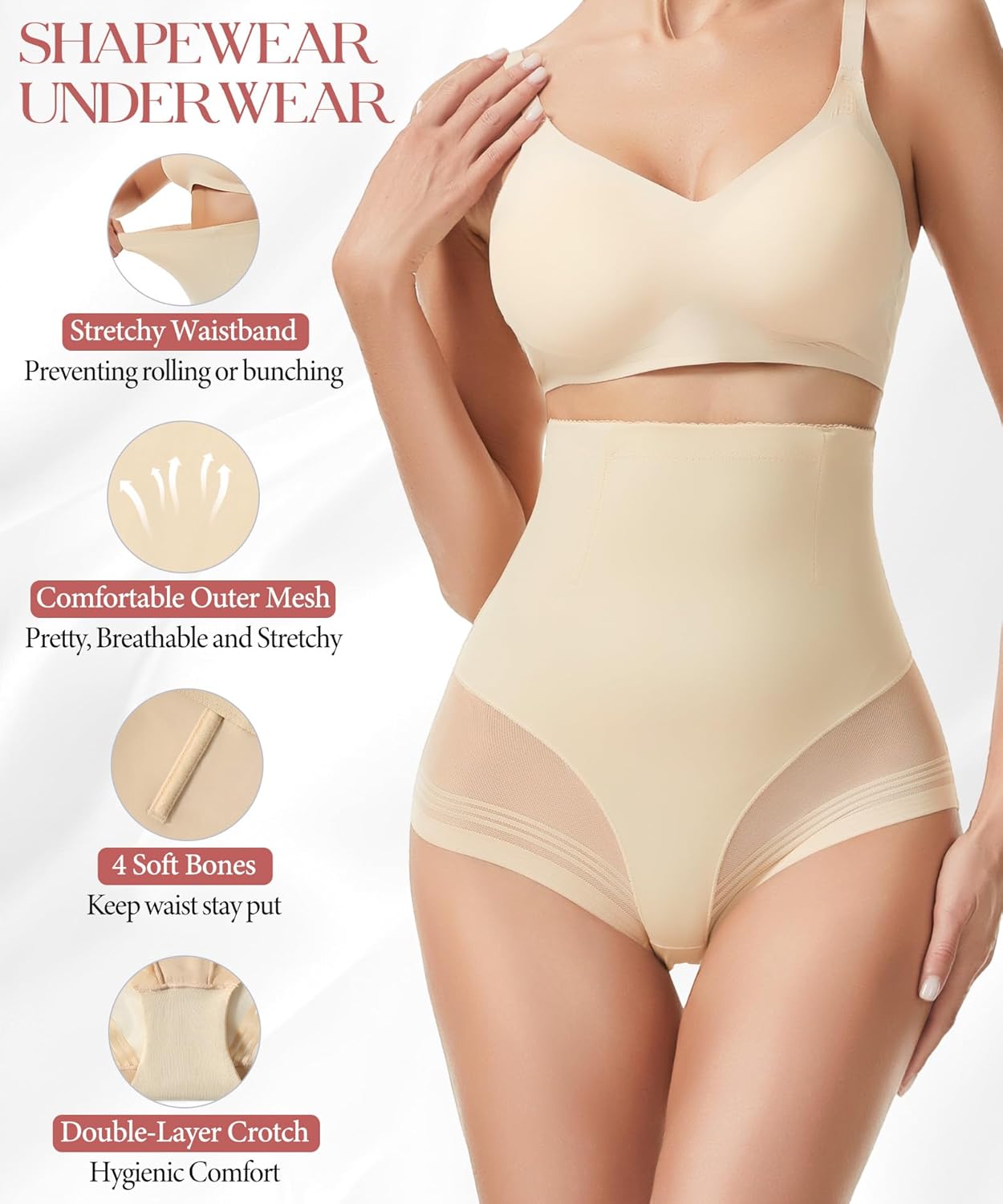 Tummy Control Shapewear Underwear for Women High Waisted Body Shaper Panties Seamless Shapewear Panty - Image 4