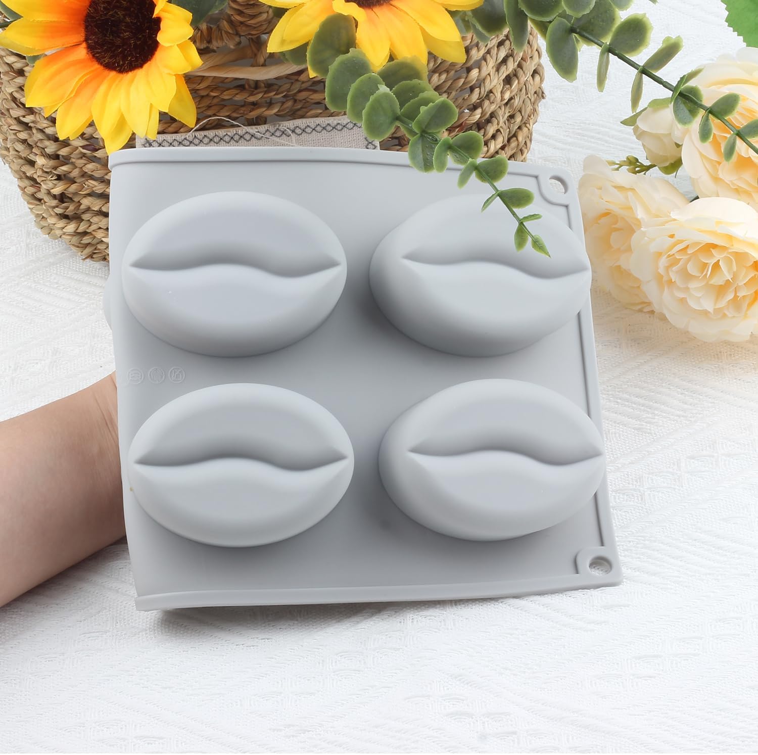 6 Cavity Coffee Bean Silicone Chocolate Molds For Candy Chocolate Mousse