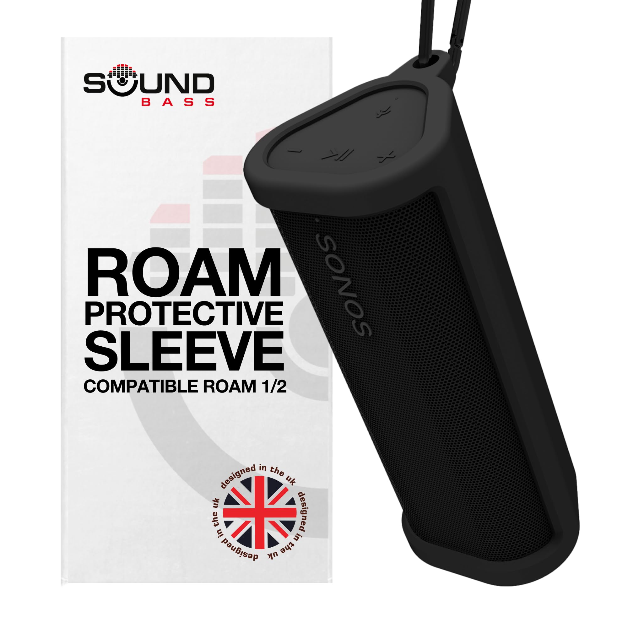 Sound bass Heavy Duty Protective Silicone Carrying Case for Sonos Roam & Roam SL | Black | Protect Your Wireless Bluetooth Speaker Using This Cover/Sleeve