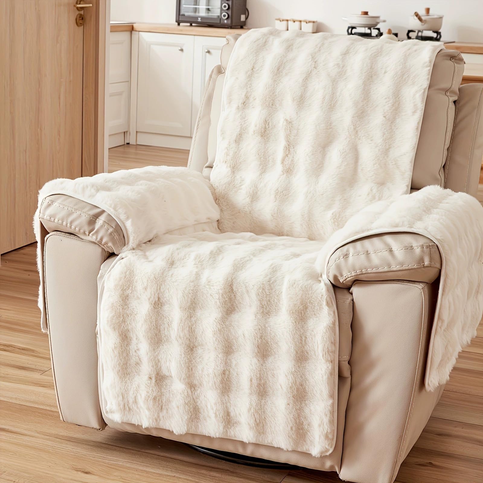 Housse de coussin en fausse fourrure lapin thermique et douce