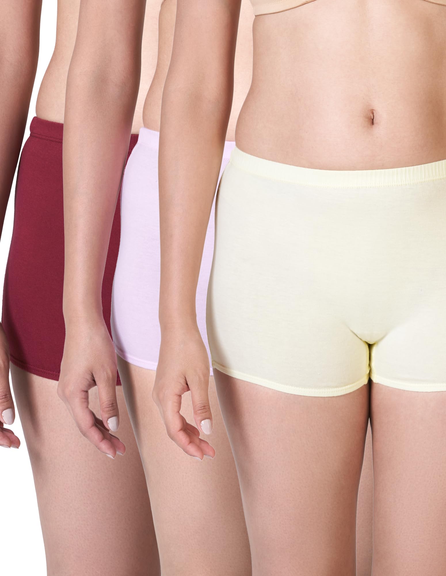 blossom Womens Cotton Shorty Panty, Inner Elastic Printed Trunk_Plain Shorty Pack of 3-picture-18
