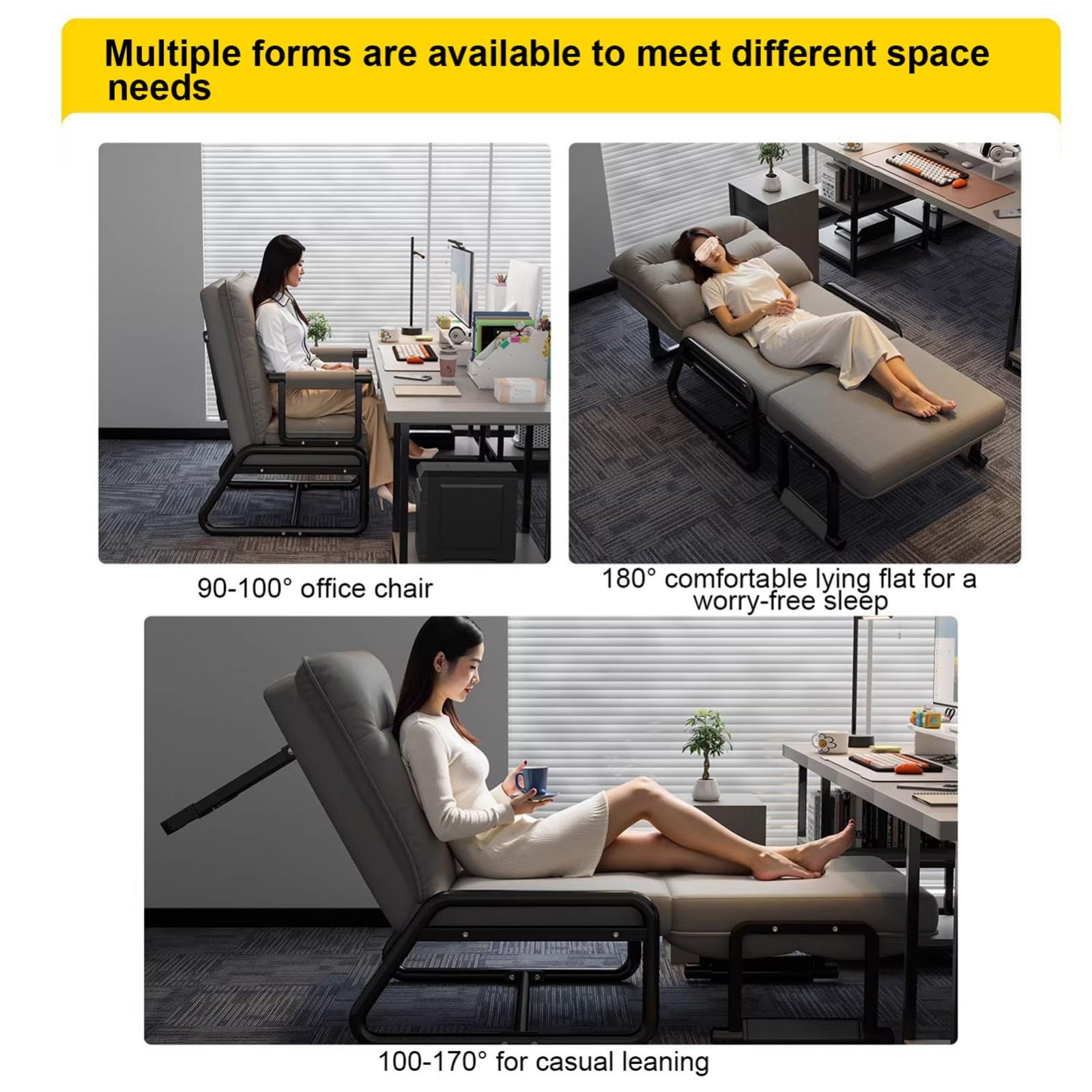 Poltrona Relax con Braccioli,Poltrona Salotto Moderna Reclinabile e Multifunzione,Poltrona Letto Pieghevole per Adulti con Schienale Regolabile e Poggiapiedi Estensibile D