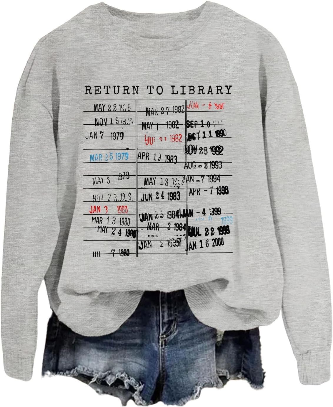 ZLXBLYYMZ Return to Library Sweatshirt Women Vintage Book Lovers Shirt Graphic Crewneck Reader Librarian Teacher Pullover Top