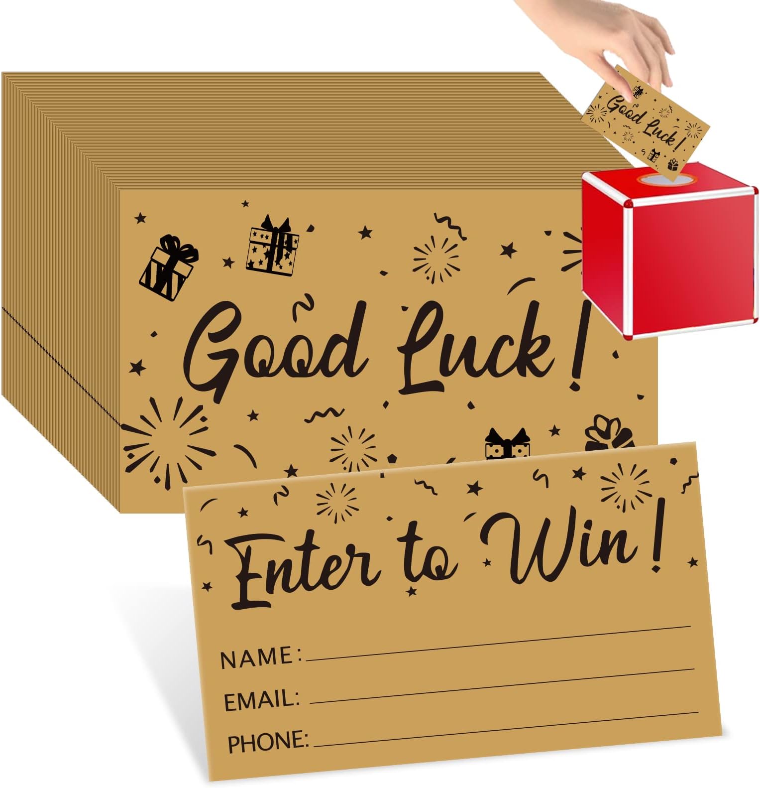 Raffle Tockets ABURRORI 600 Pcs Red Enter To Win Raffle Tickets Cards 3 ...