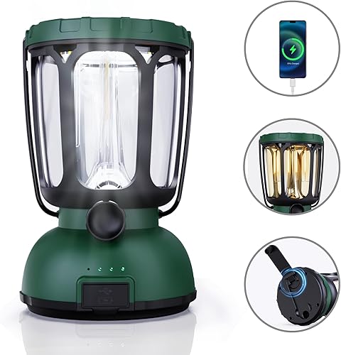 Farol de emergencia, faroles de campamento portátiles, kits de supervivencia para cortes de energía al aire libre Huracán (verde-1)