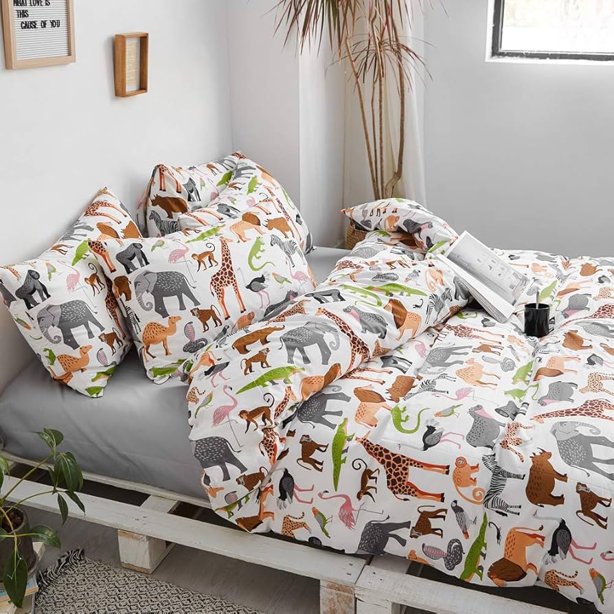 ベッドカバー  (twin size) Amazon.com: BlueBlue Safari Kids Duvet Cover Set Twin, 100