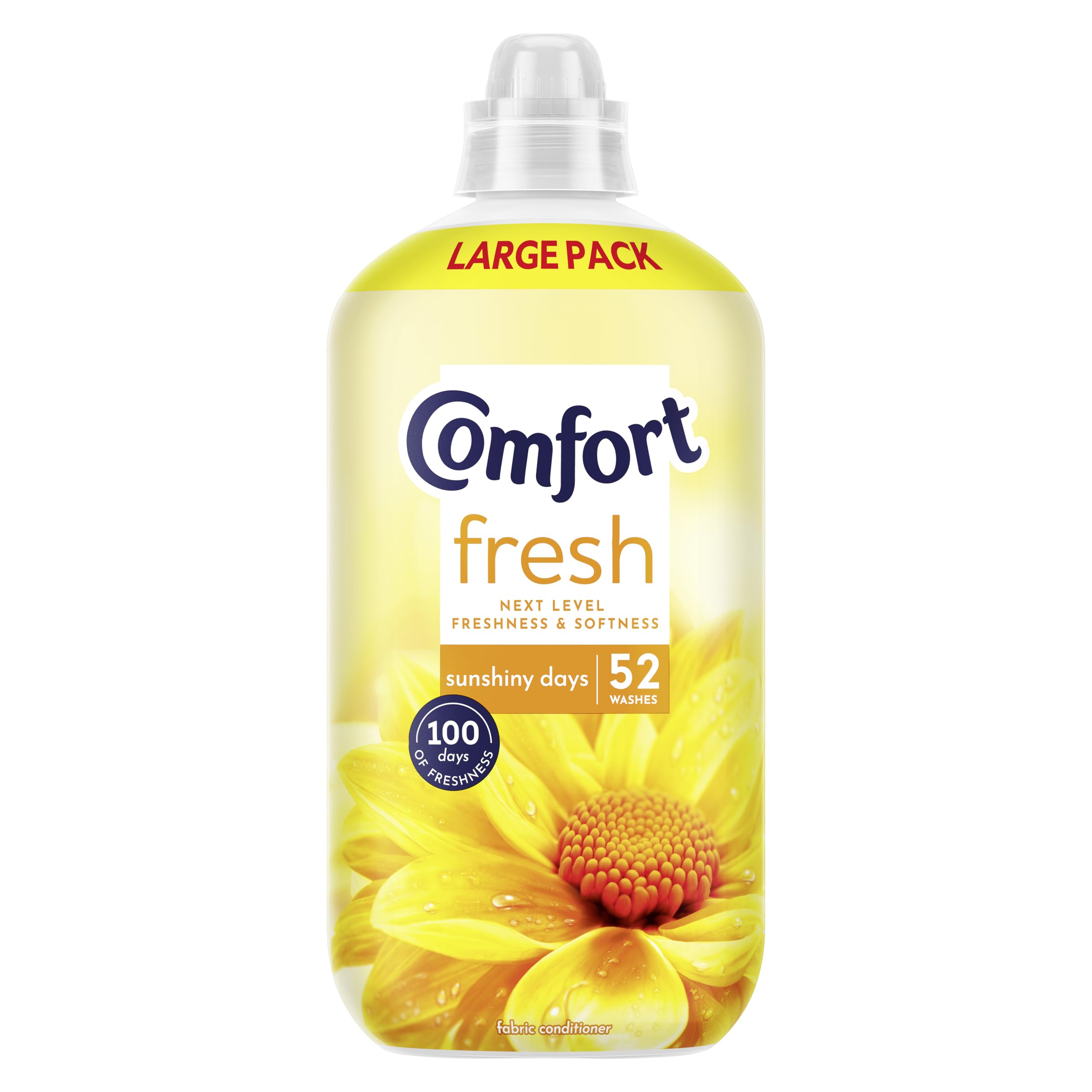 Comfort Fresh Sunshiny Days Conditioner with Motion Activated Fragrance Technology, 100 Days Freshness, 52 Laundry (1.56 l)
