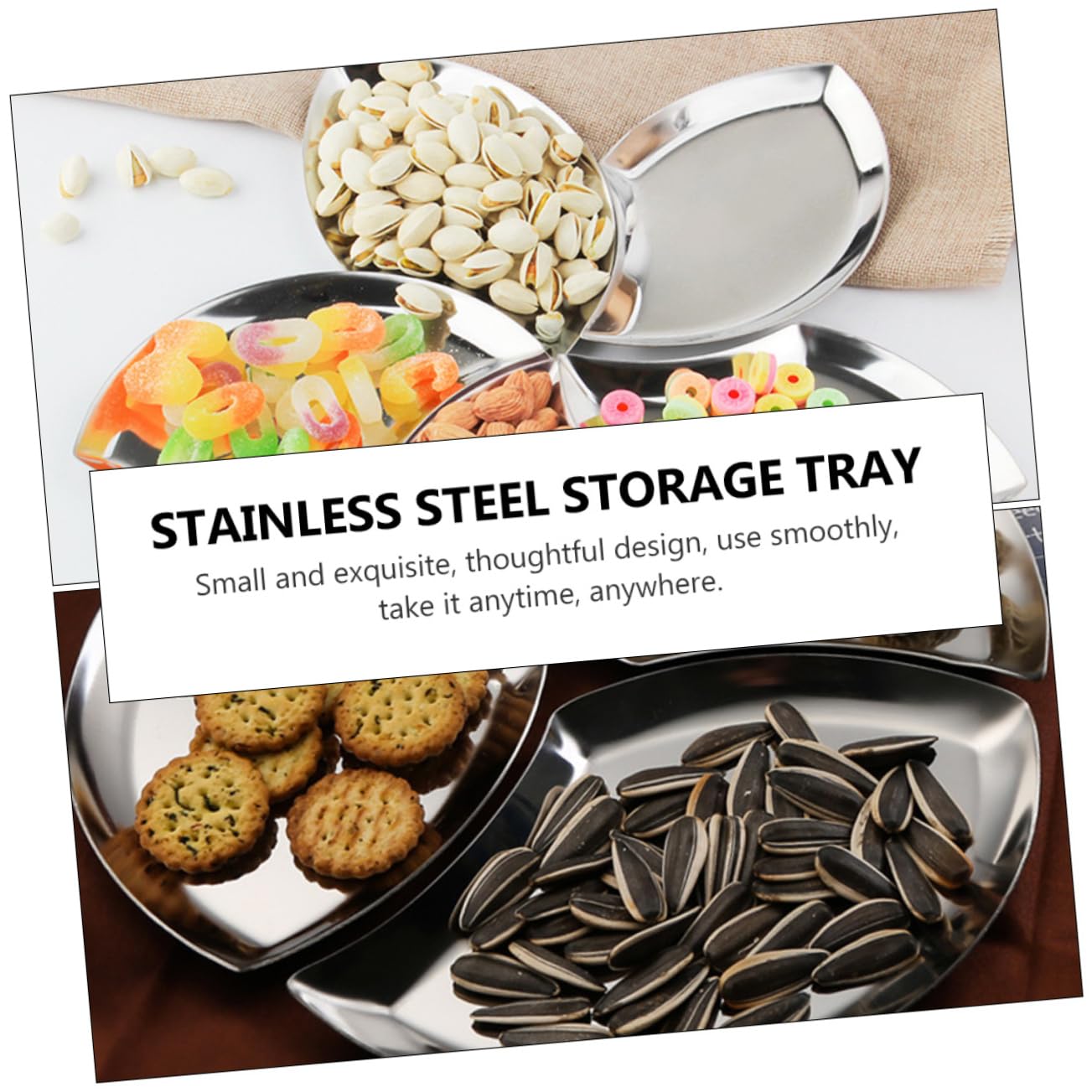 FUNOMOCYA Serving Spoons Set Ladle Spoon Tray Stainless Steel Storage Plate for Soup