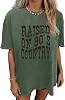 Oversized 90s Country Shirts for Women Raised On 90’S Country Shirt Country Music Tshirt Rock Band Vintage Tee Tops