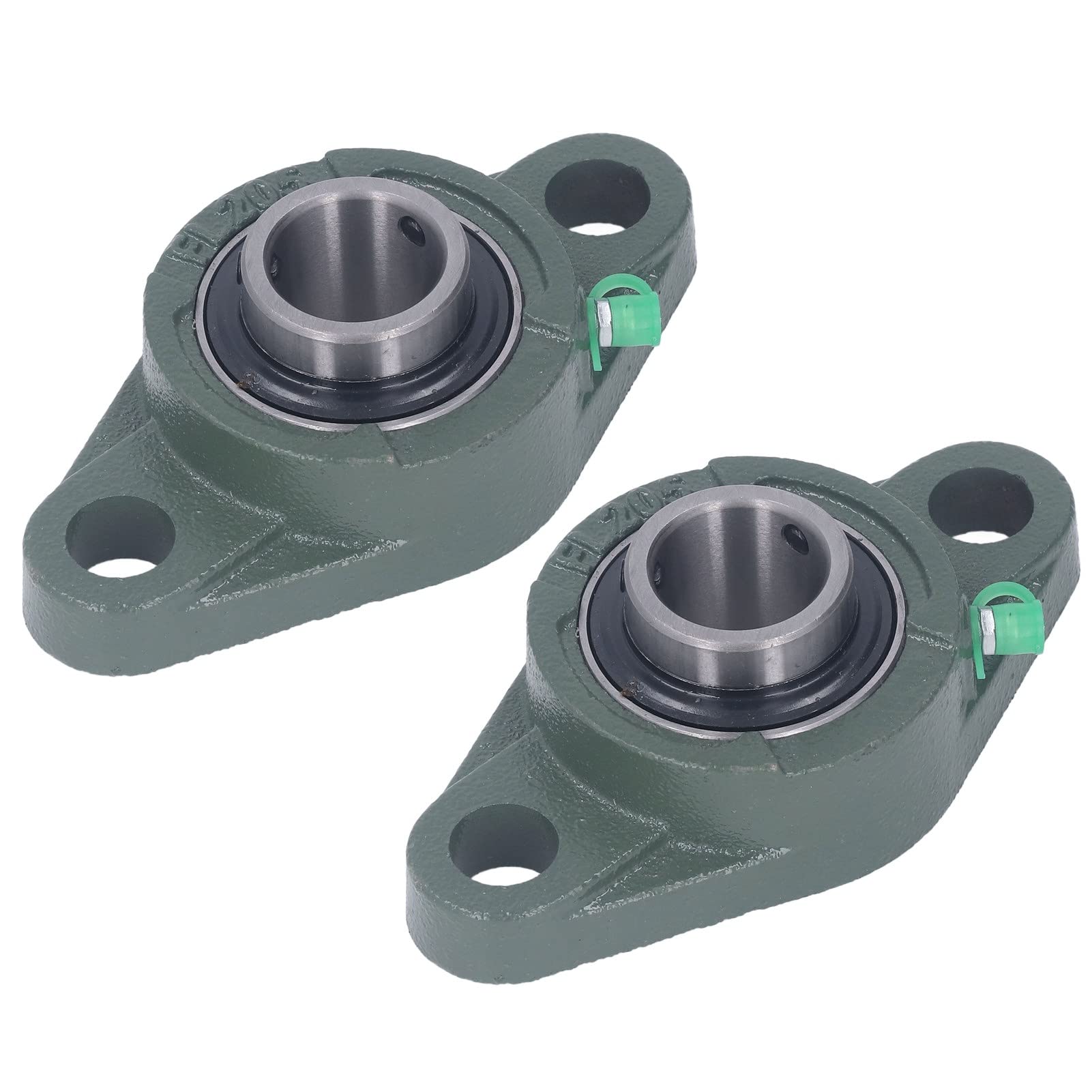 Pillow Block Flange Bearing, 1 Inch 2 Pcs Block Bearing High Rotation Speed Low Friction Cast Iron Strong Load Resistance for Industrial