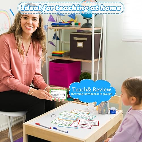 Miniatura 7 de 13 paquetes de tarjetas flash de multiplicación con 2 marcadores de borrado en seco y 2 anillos. Tarjetas didácticas de multiplicación, tarjetas