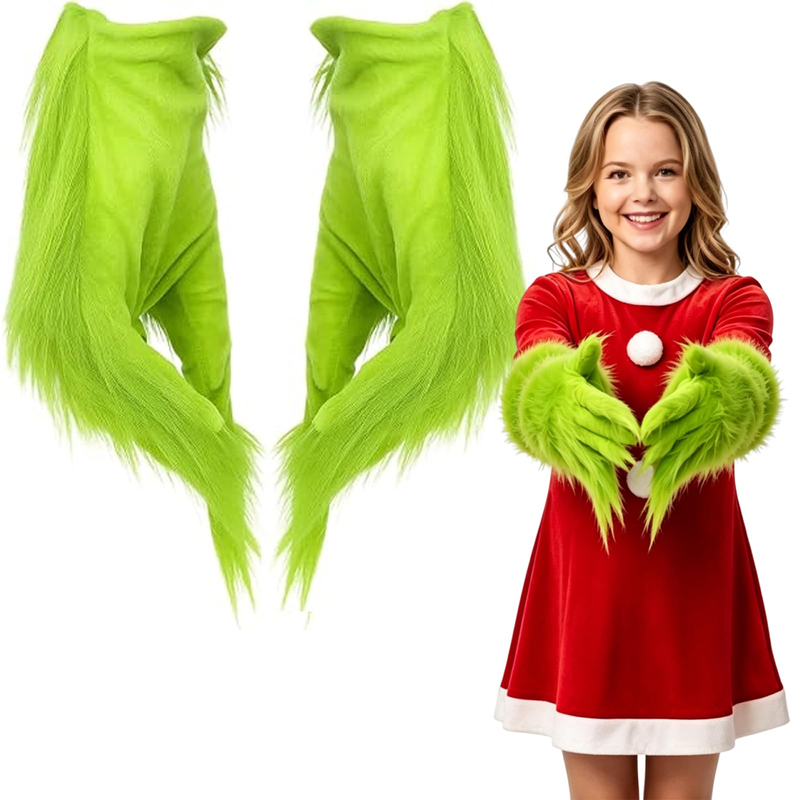 XZSKD Green Monster Gloves, Furry Costume Accessory