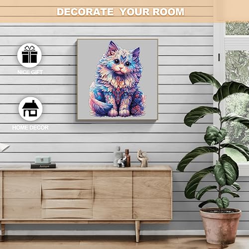 Miniatura 5 de WOODBESTS Rompecabezas de madera para adultos, lindo rompecabezas de gato Ragdoll (M, 180 piezas, 8.6 x 11.4 pulgadas), hermosa caja de madera,