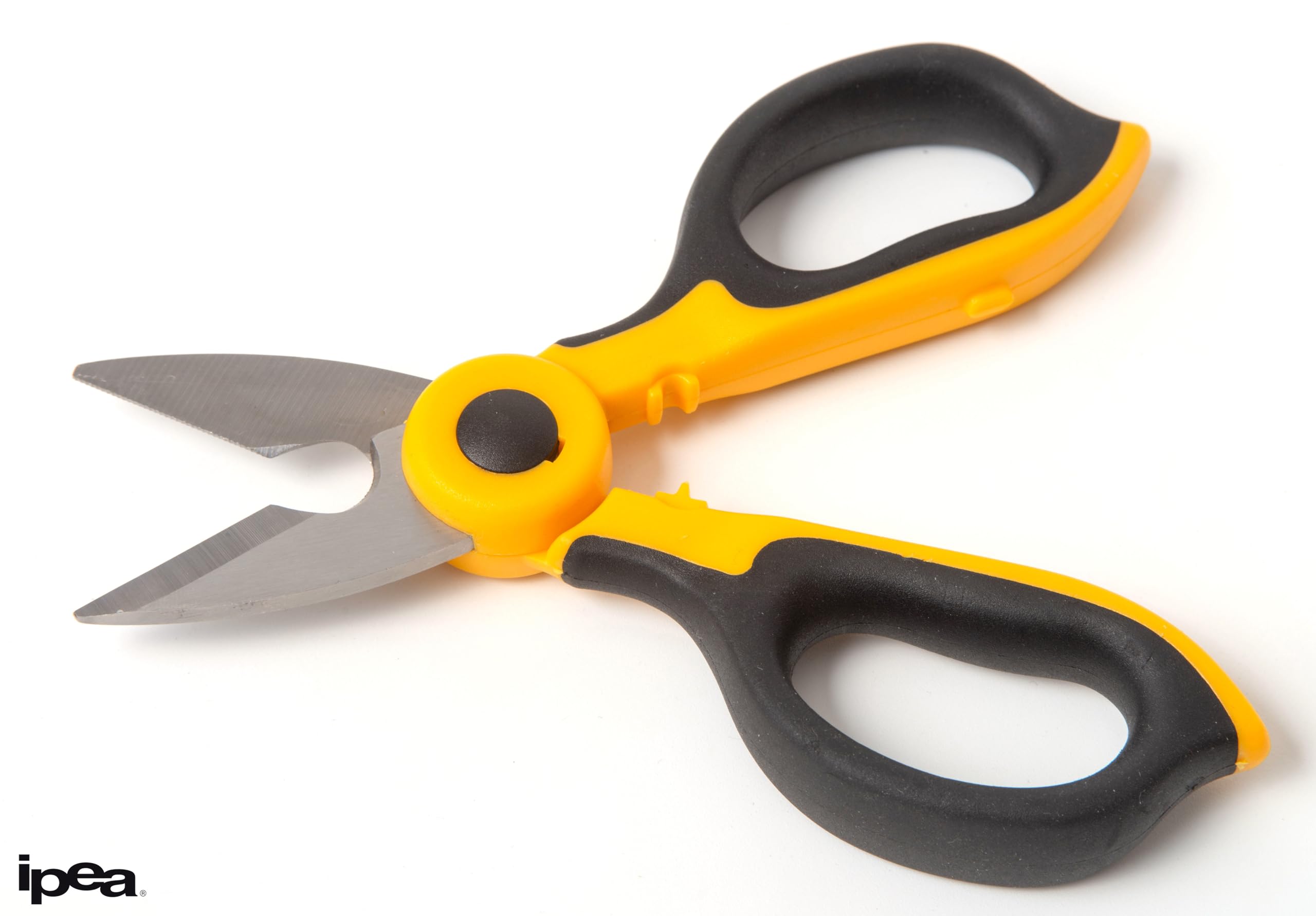 IPEA Forbici da Elettricista Professionali Isolate – [ Lama Retta da 50 mm in Acciaio Inox ] – Forbici da Elettricisti per Taglio Fili e Cavi Elettrici – Spelacavi e Spelafili – Elettricisti