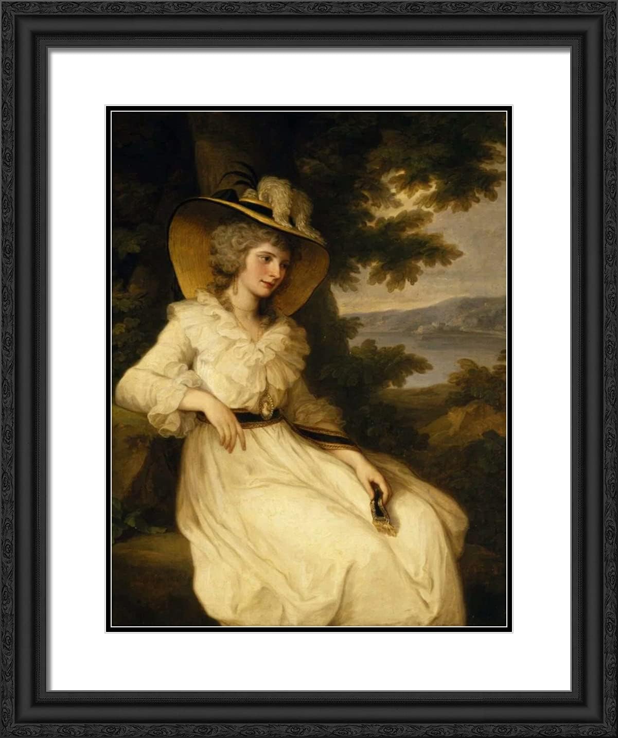 ArtDirect Kauffman, Angelica 20x24 Gold Ornate Framed Art Print with Double Matting Titled: Lady Elizabeth Foster