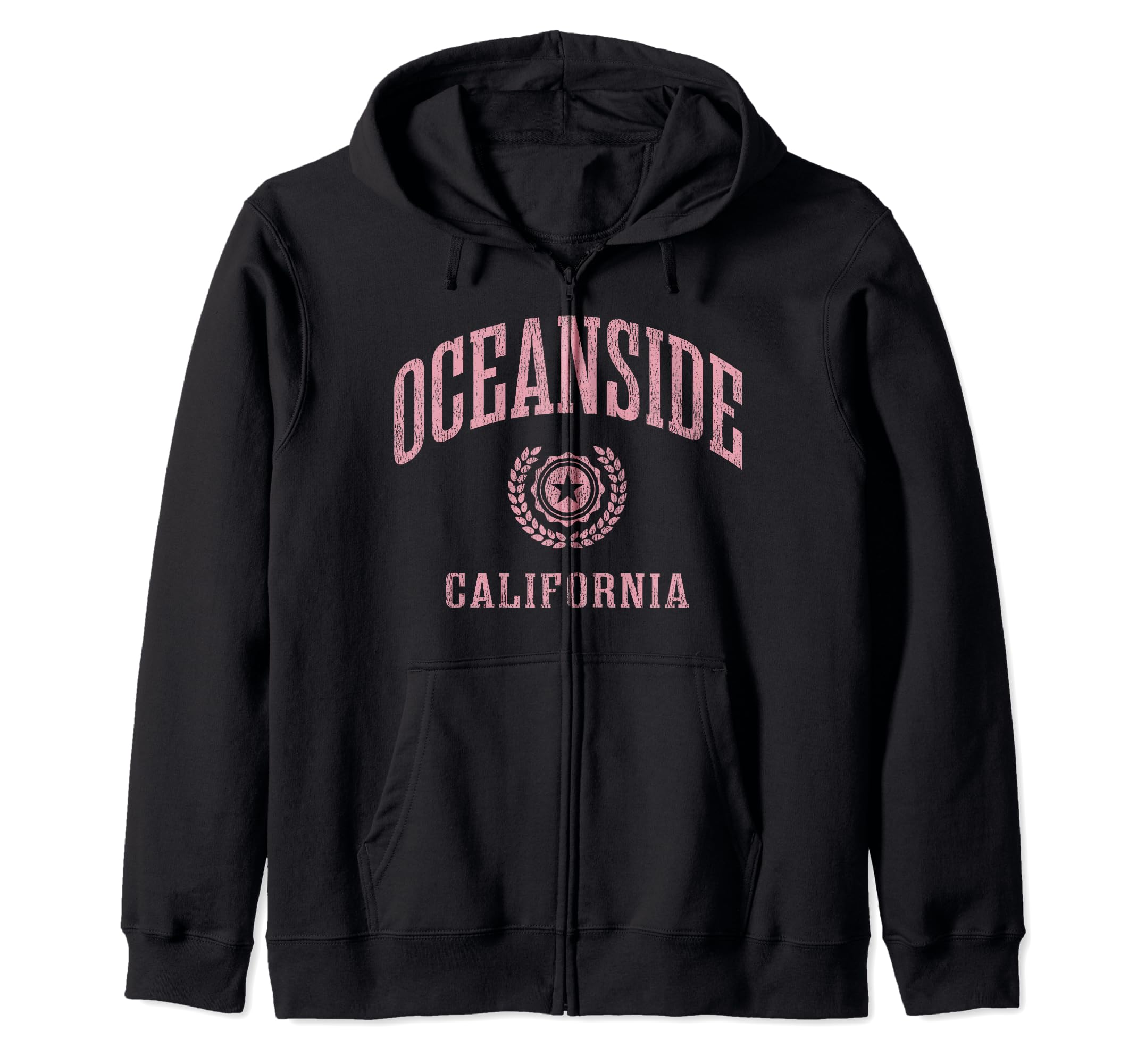Oceanside CA Vintage College Sports Design Zip Hoodie