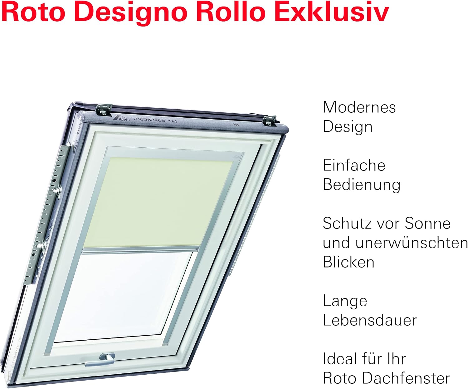 Original Roto Roller Blind Exclusive ZRE Daylight Blind for Roto Roof Windows Guide Rail Silver For Windows Series Designo R4/R7 and Classic 43/73 Size 114/118 | 11/11 Colour Light Beige