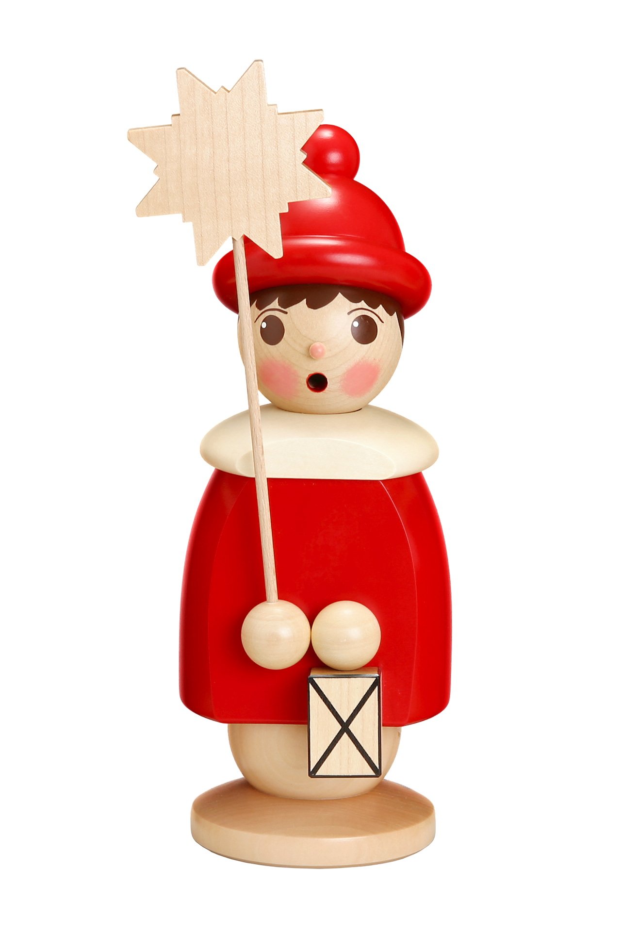 Chanteur de Carol rouge figurine en bois Seiffen décoration 260mm