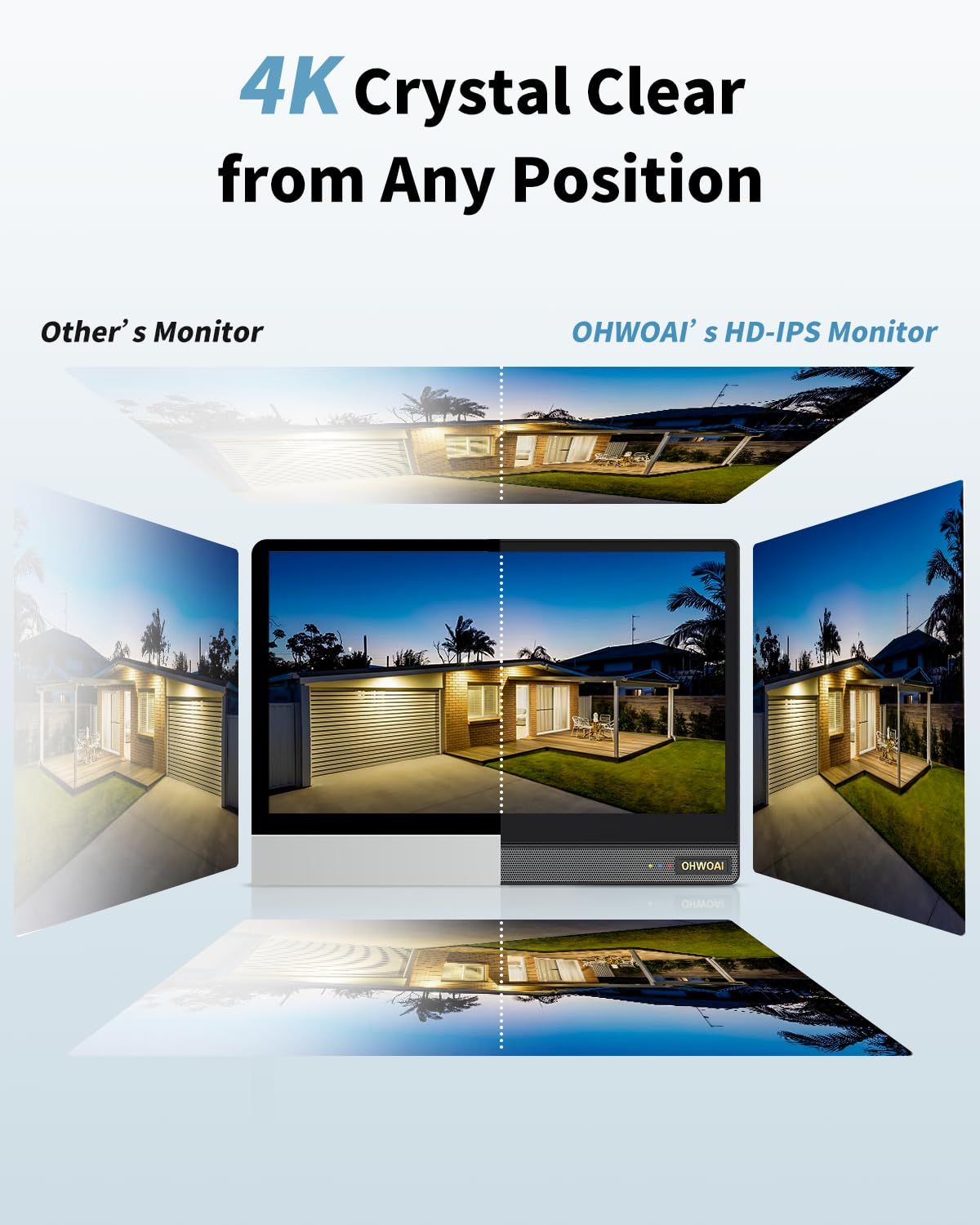 Monitor 4K Ultra HD y todo en uno: sistema de cámara de seguridad para exteriores con cable, cámaras POE para seguridad del hogar, sistemas de videovigilancia NVR con detección de movimiento