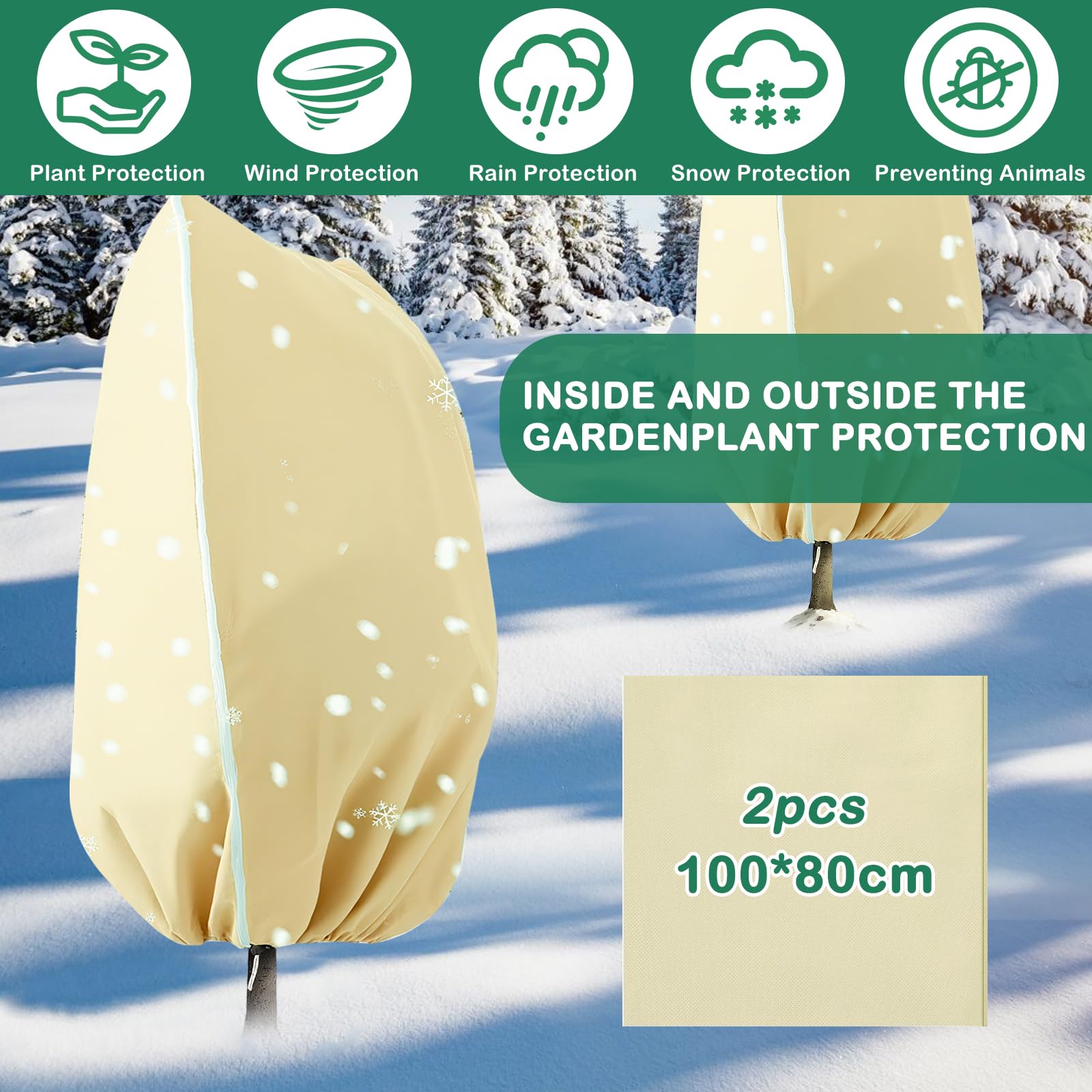 HASA Zone Lot De 2 Voile Hivernage Plante Exterieur 80g/ 120 X 100c Bache De Protection