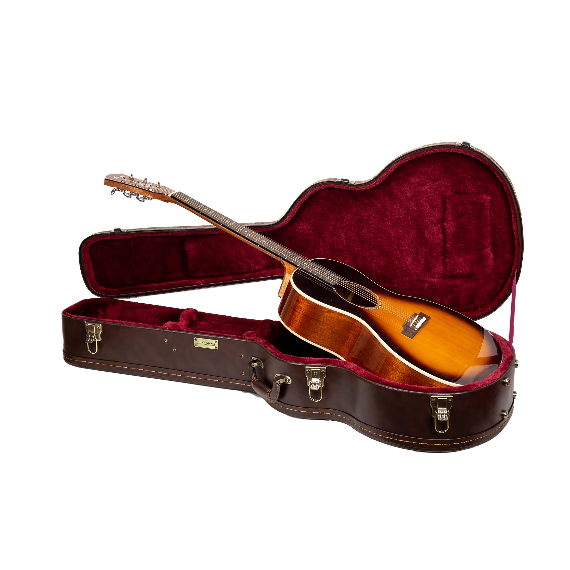 Crossrock Valigetta universale per chitarra acustica Gibson L-00 e Martin CEO con 14 cifre, chiusure in acciaio inox, fodera in schiuma, piedini in metallo, stoccaggio