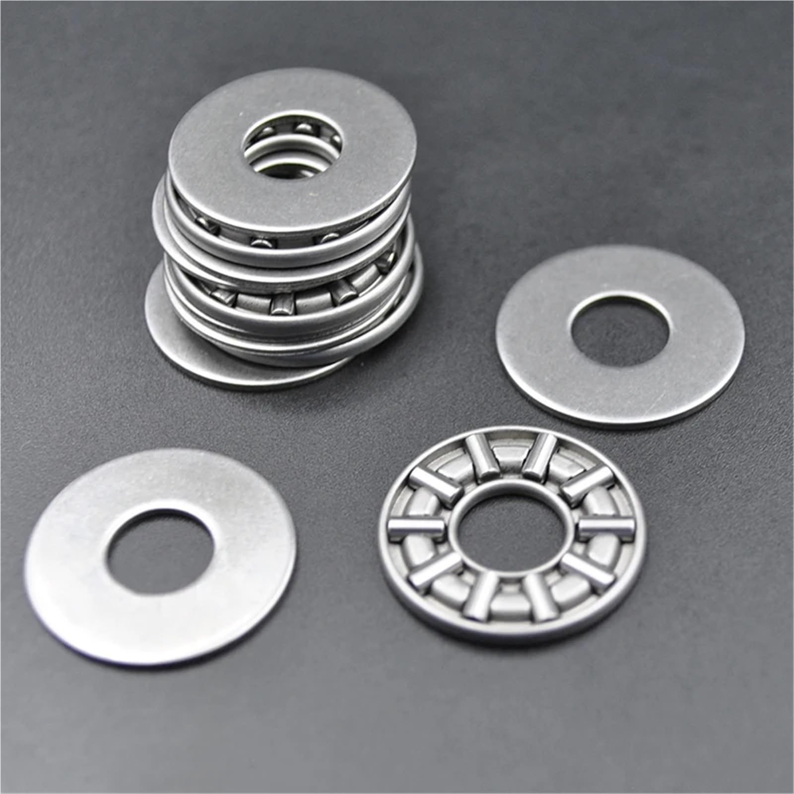 Rodamientos de agujas de empuje plano AXK0821 +2AS 0821 8x21x4 mm Rodamiento de rodillos de empuje axial con arandelas (100 piezas)