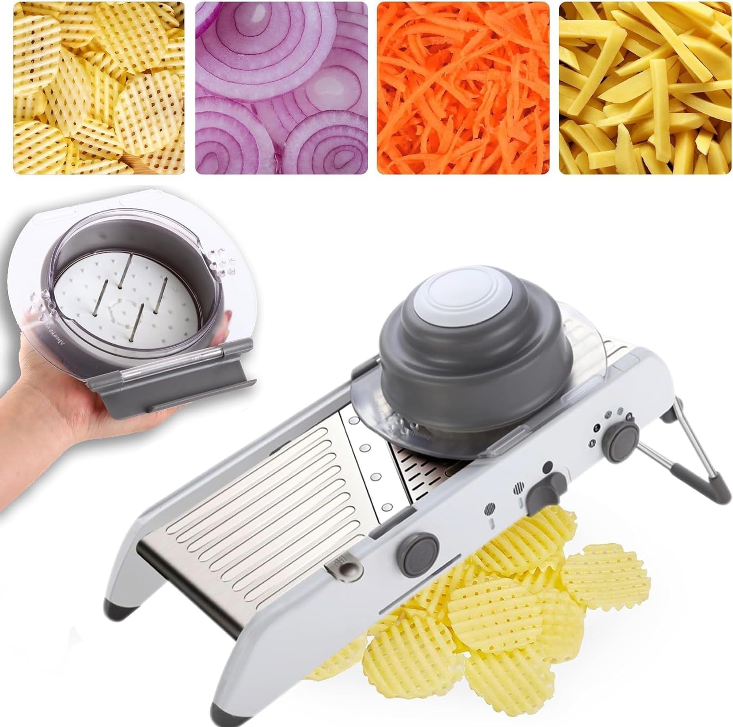 Cortador de Legumes Ajustável Para Cozinha, Com Espessura Ajustável Para Queijo E